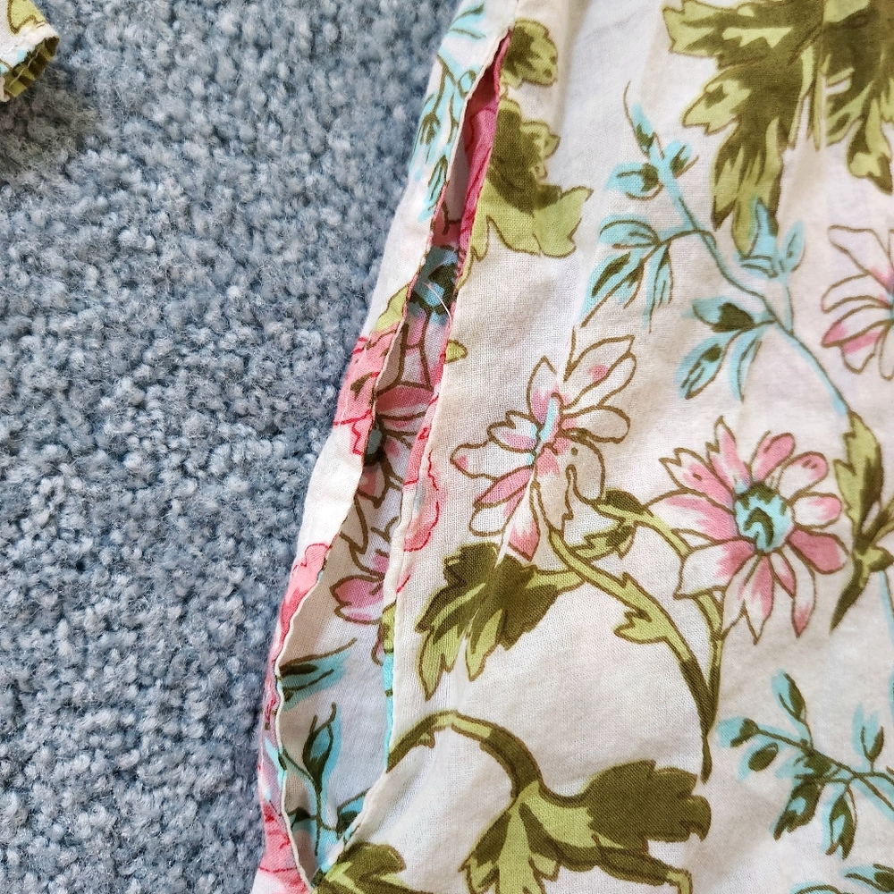 Ella Simone English Rose Robe Size Medium Colors Pink Blue Green White - Picture 8 of 10